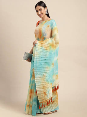 Bollywood Designer Soft Linen Crush Saree