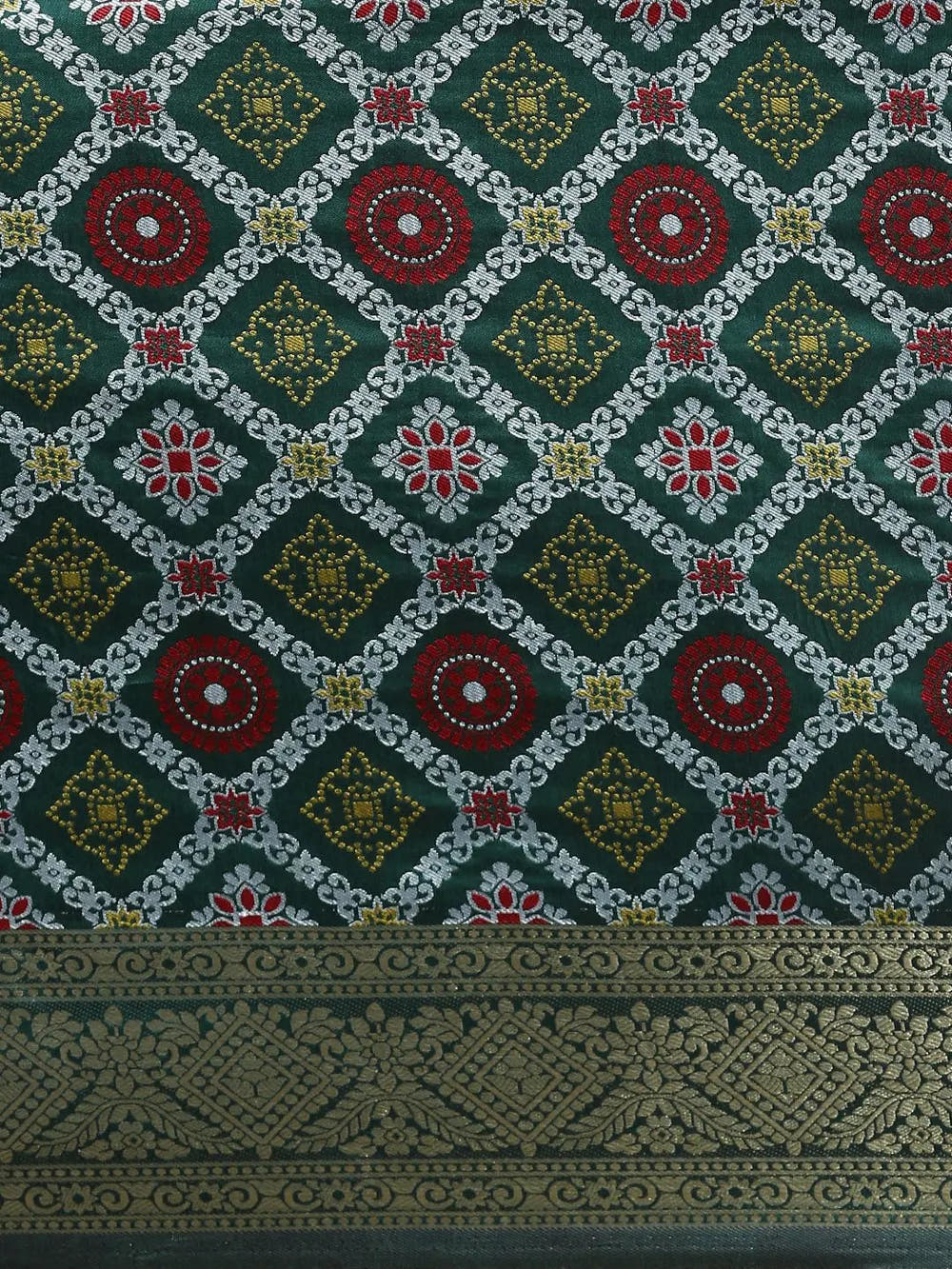 Patola Soft Silk Banarasi Saree With Zari border 