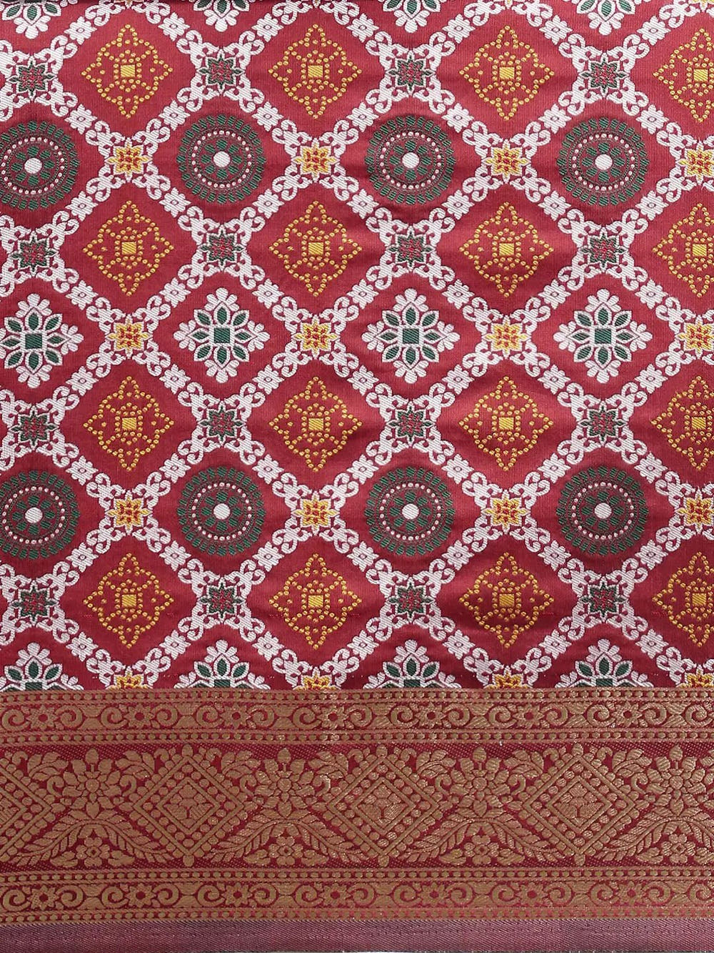 Patola Soft Silk Banarasi Saree With Zari border 
