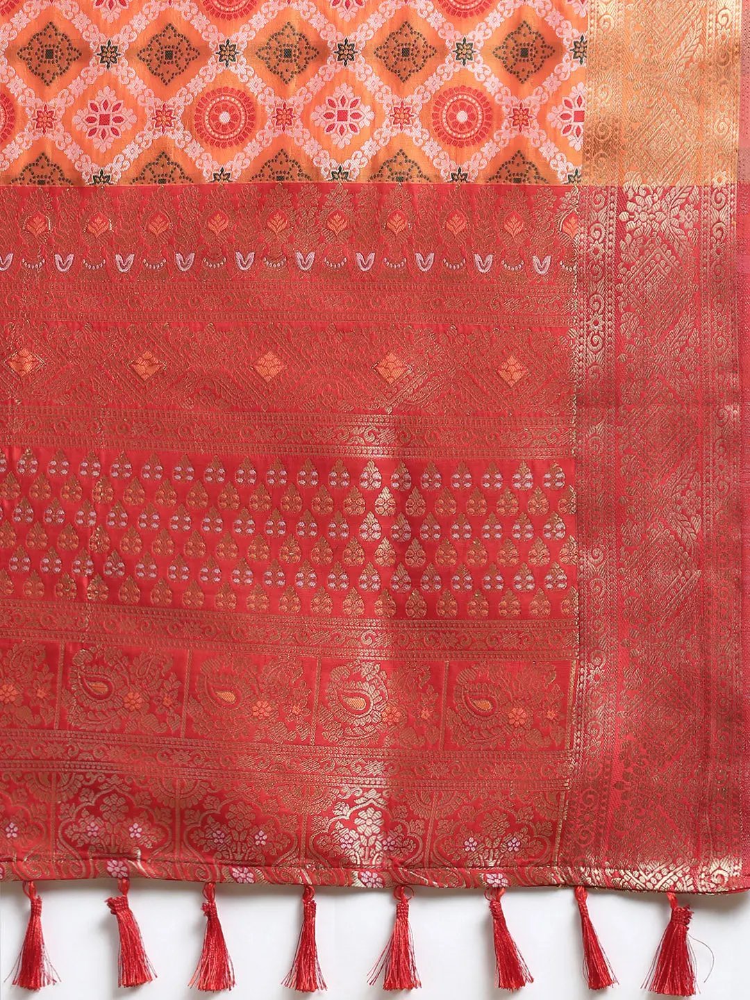 Patola Soft Silk Banarasi Saree With Zari border 