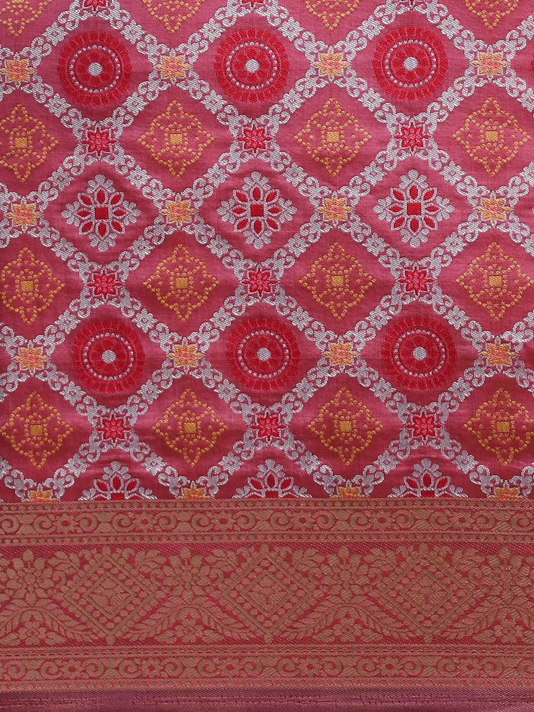 Patola Soft Silk Banarasi Saree With Zari border 