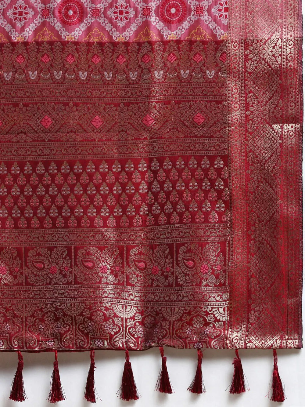 Patola Soft Silk Banarasi Saree With Zari border 