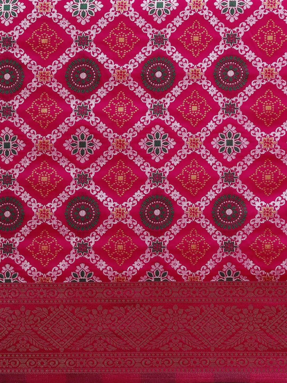 Patola Soft Silk Banarasi Saree With Zari border 