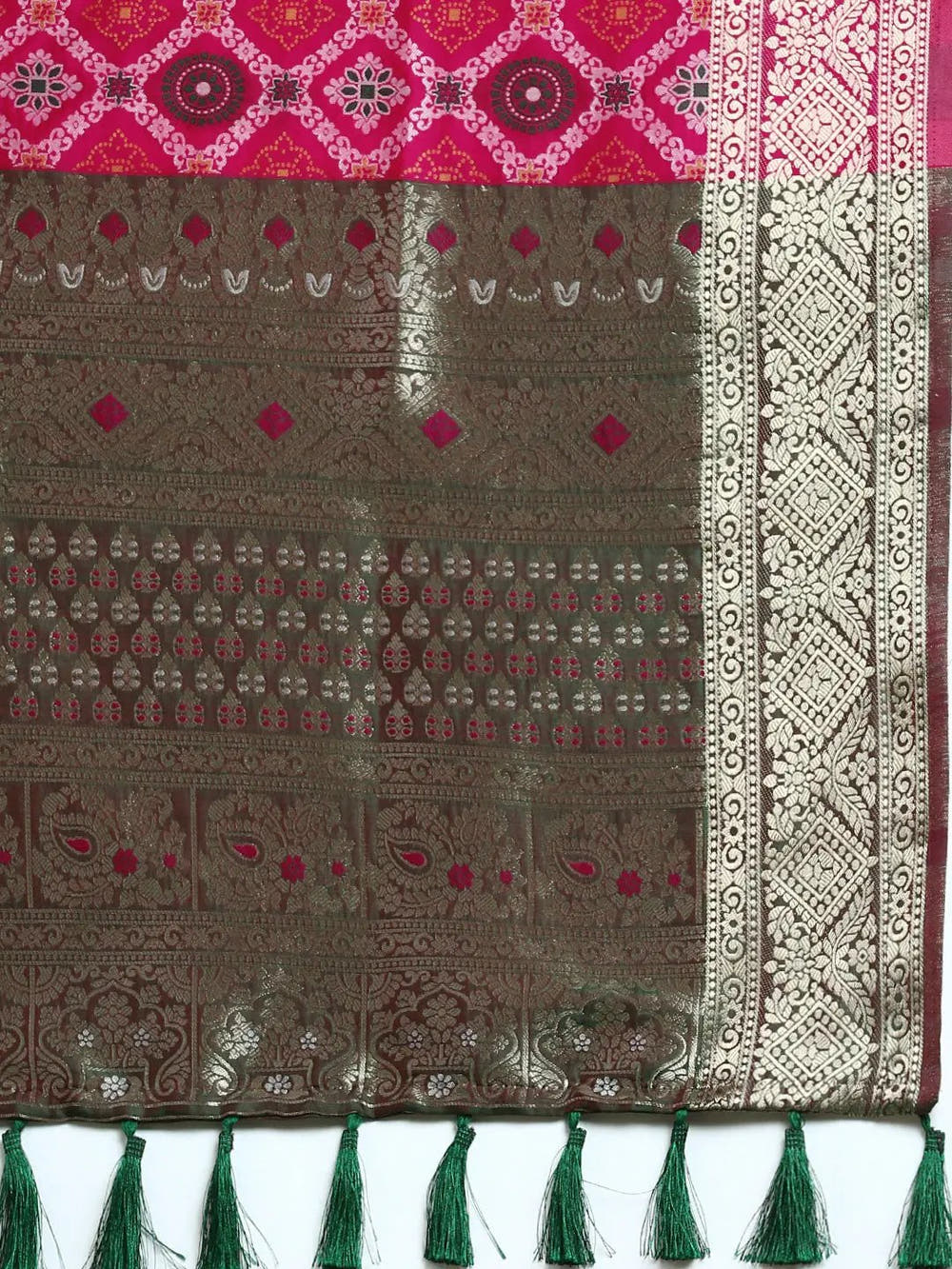 Patola Soft Silk Banarasi Saree With Zari border 