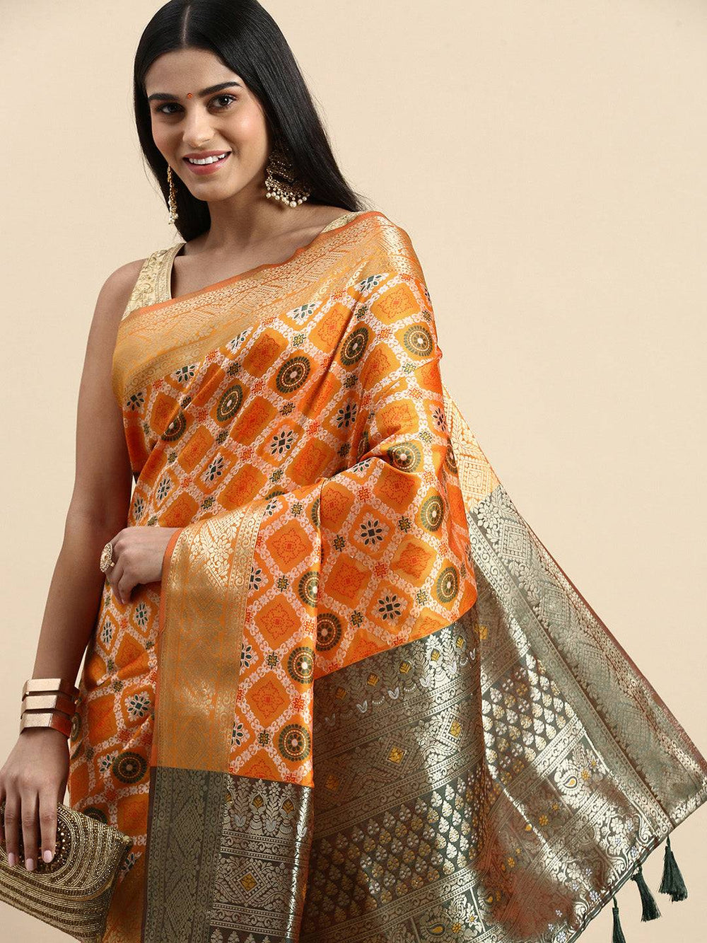 Patola Soft Silk Banarasi Saree With Zari border Vastranand 