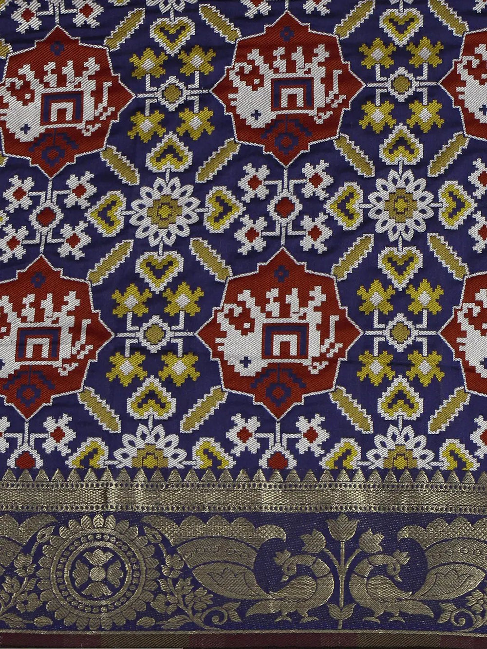 Patola Soft Silk Banarasi Saree With Zari border 