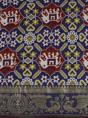 Patola Soft Silk Banarasi Saree With Zari border 