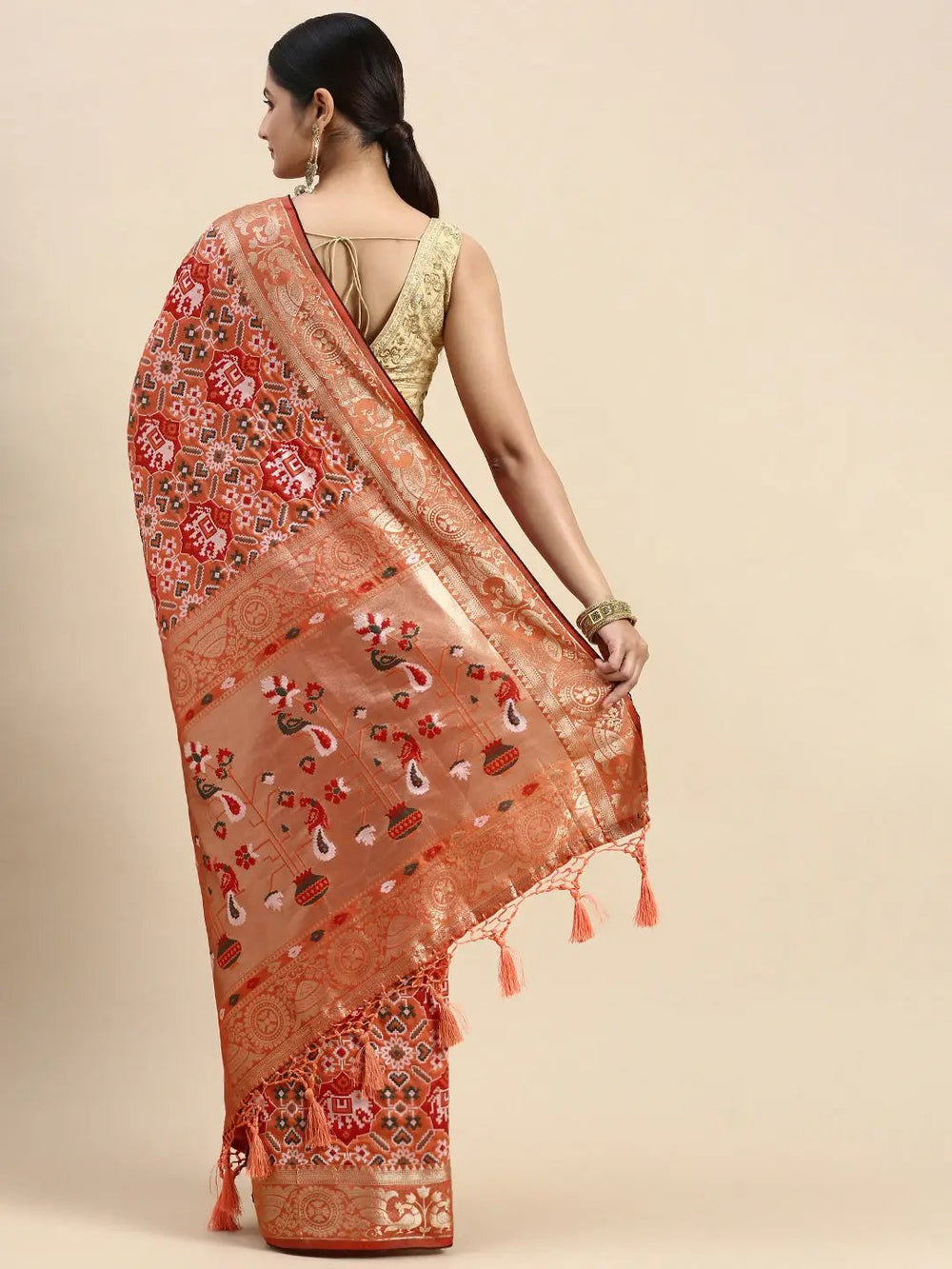  Patola Soft Silk Banarasi Saree With Zari border 