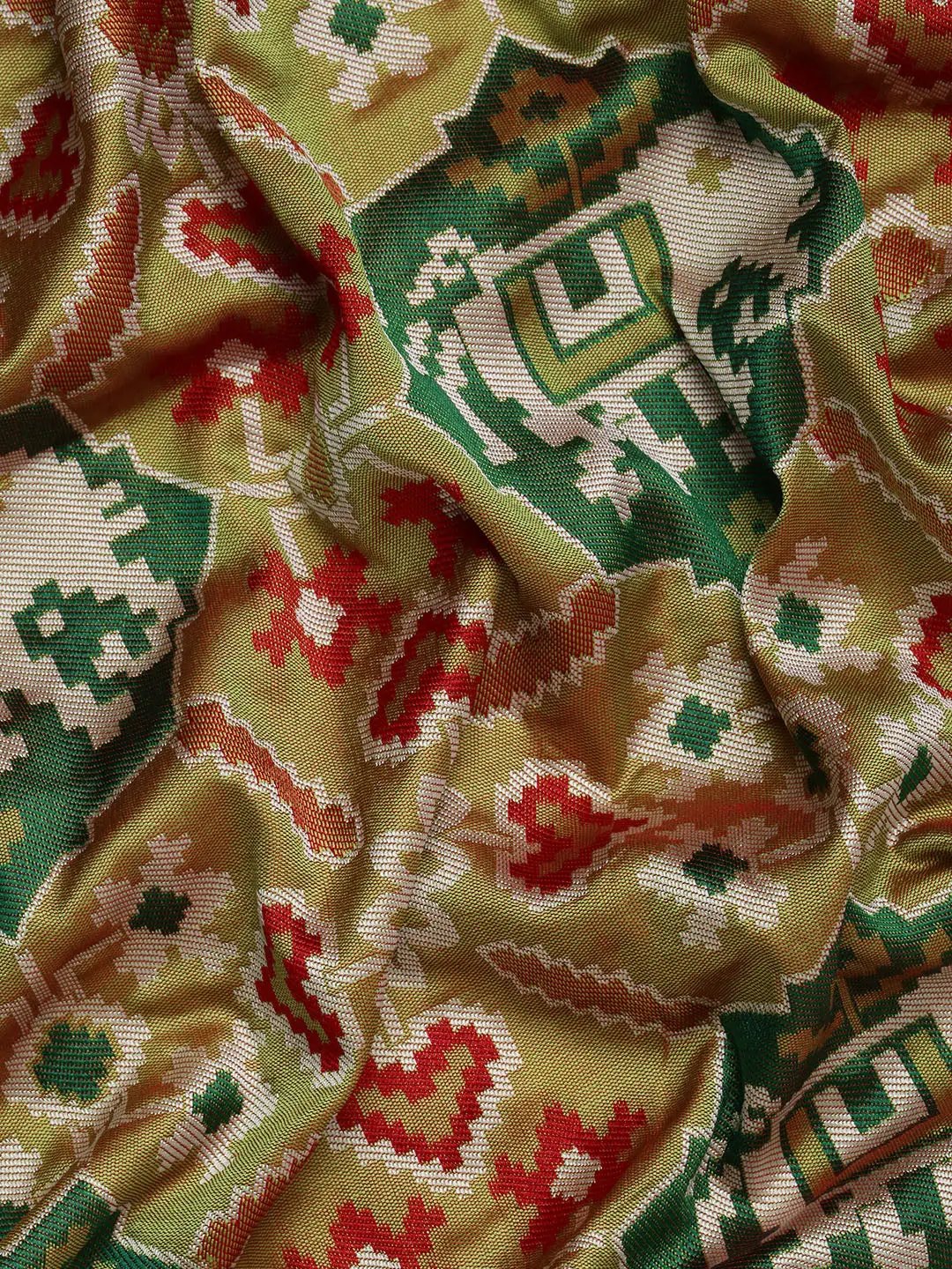 Patola Soft Silk Banarasi Saree With Zari border 