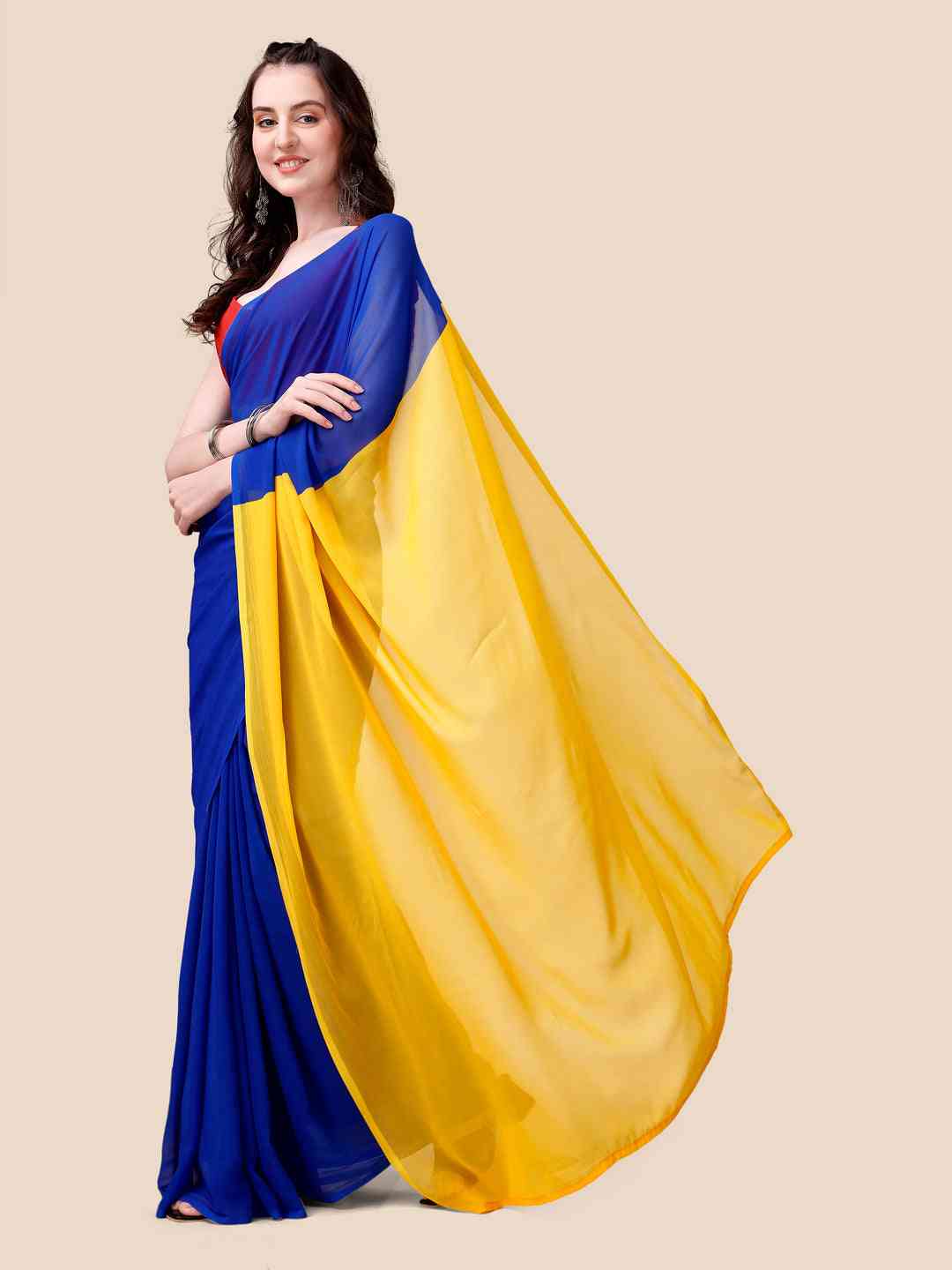 Soft Georgette Bollywood Ombre design  Saree