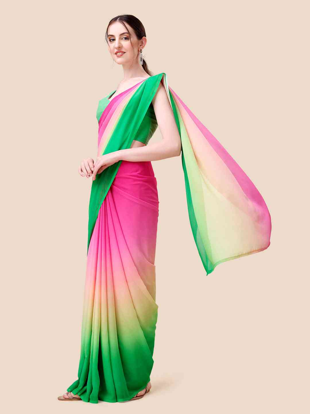 Soft Georgette Bollywood Ombre design  Saree