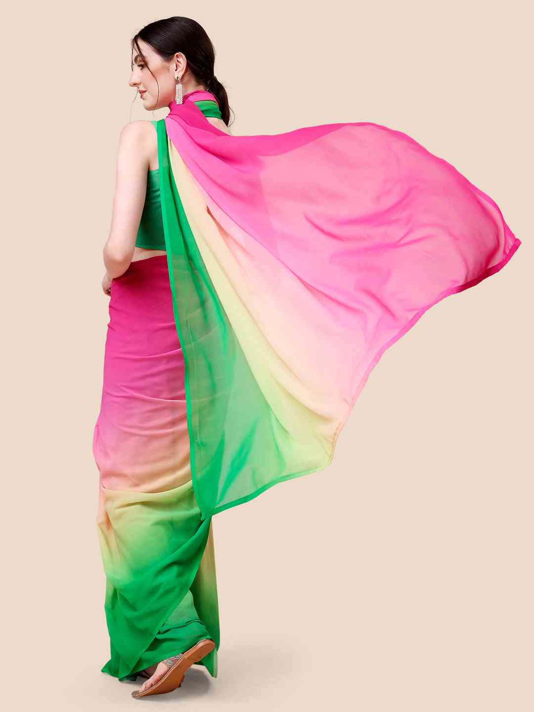Soft Georgette Bollywood Ombre design  Saree