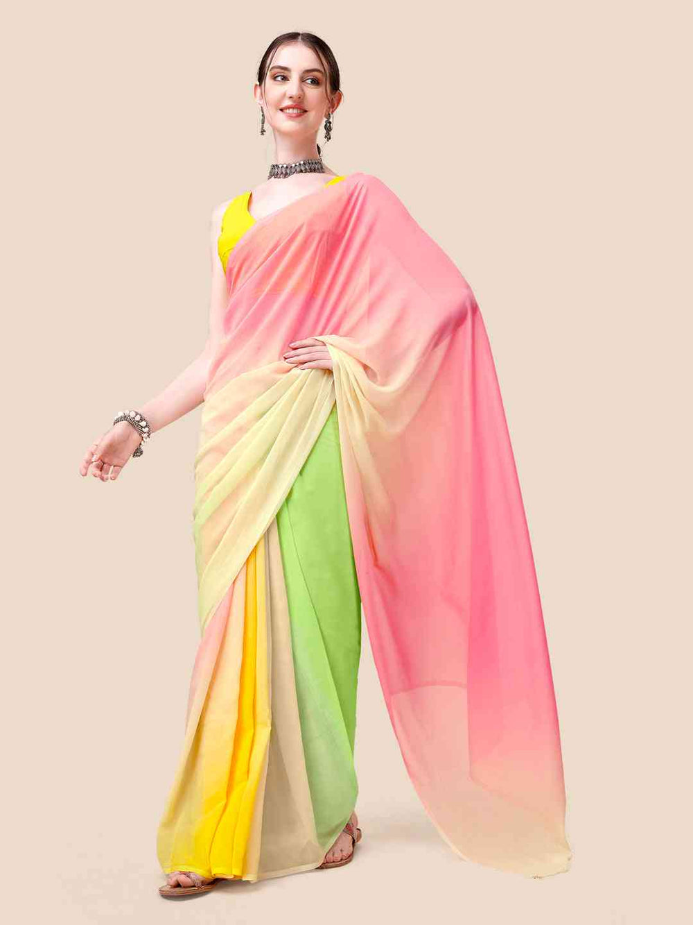 Soft Georgette Bollywood Ombre design  Saree