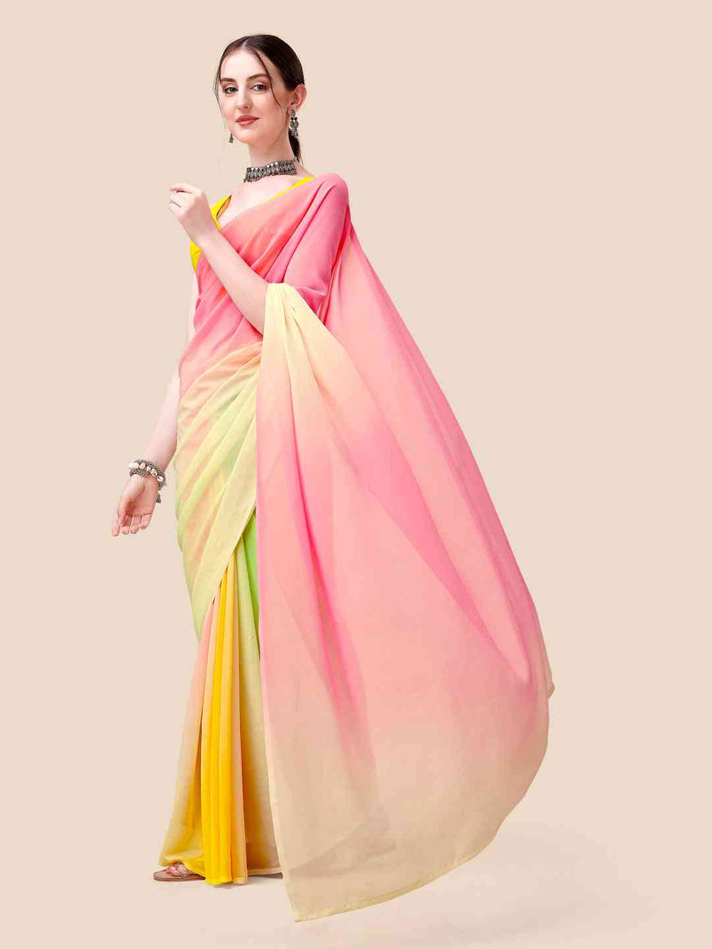 Soft Georgette Bollywood Ombre design  Saree