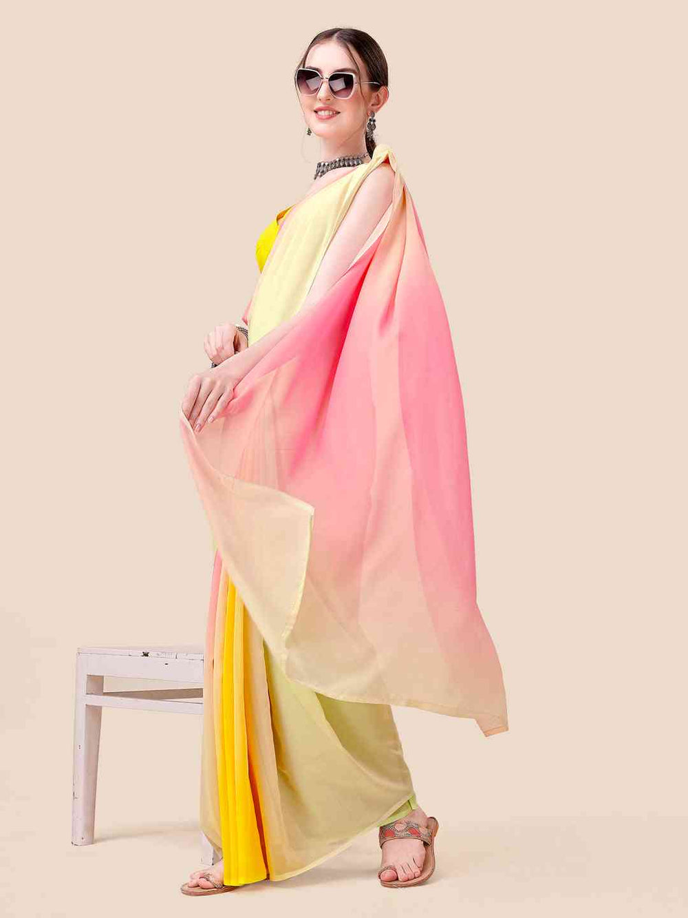 Soft Georgette Bollywood Ombre design  Saree
