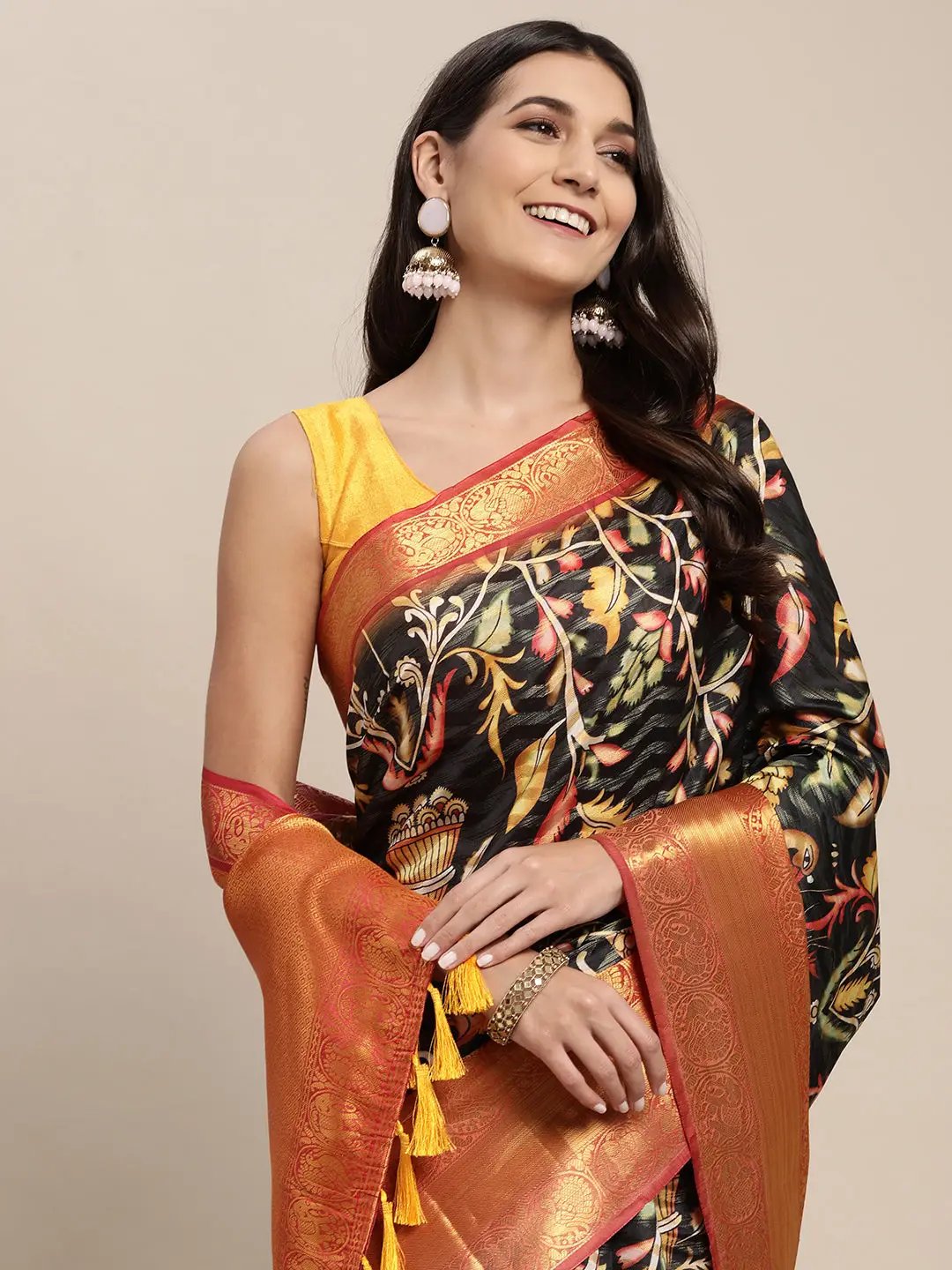 Exclusive Designer Kalamkari Pattu Banarasi Silk Saree