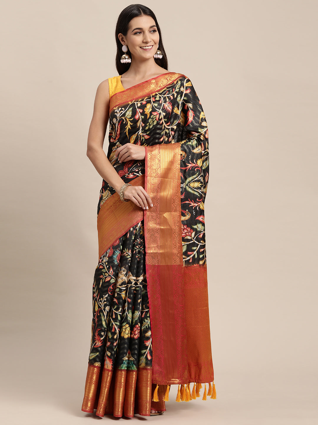Exclusive Designer Kalamkari Pattu Banarasi Silk Saree