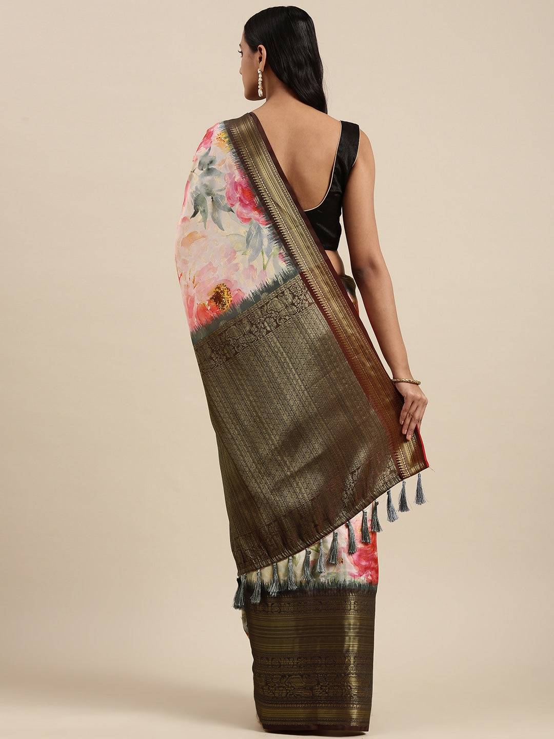  Silk Saree With Digital Kalamkari Print Pattu 