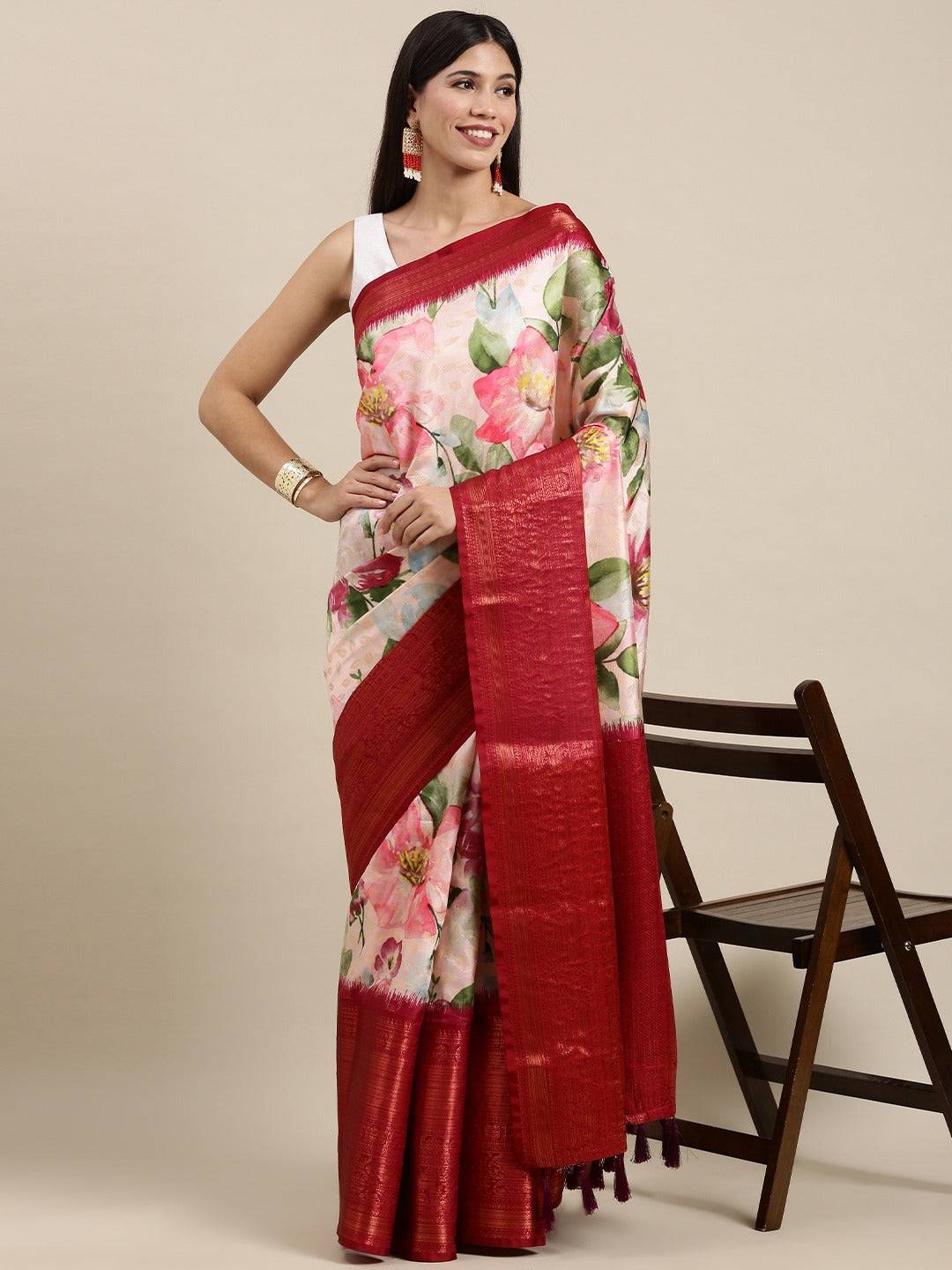  Silk Saree With Digital Kalamkari Print Pattu 