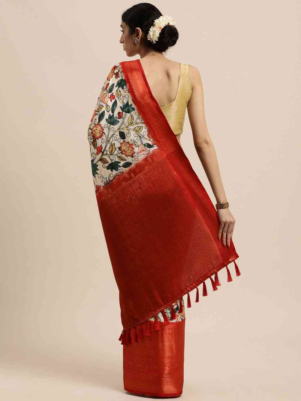 Kalamkari Print Pattu Banarasi Silk Saree| Vastranand