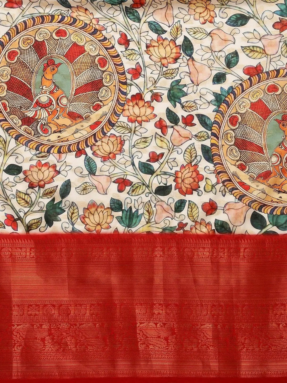 Kalamkari Print Pattu Banarasi Silk Saree| Vastranand