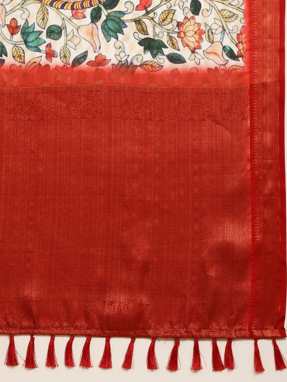 Kalamkari Print Pattu Banarasi Silk Saree| Vastranand