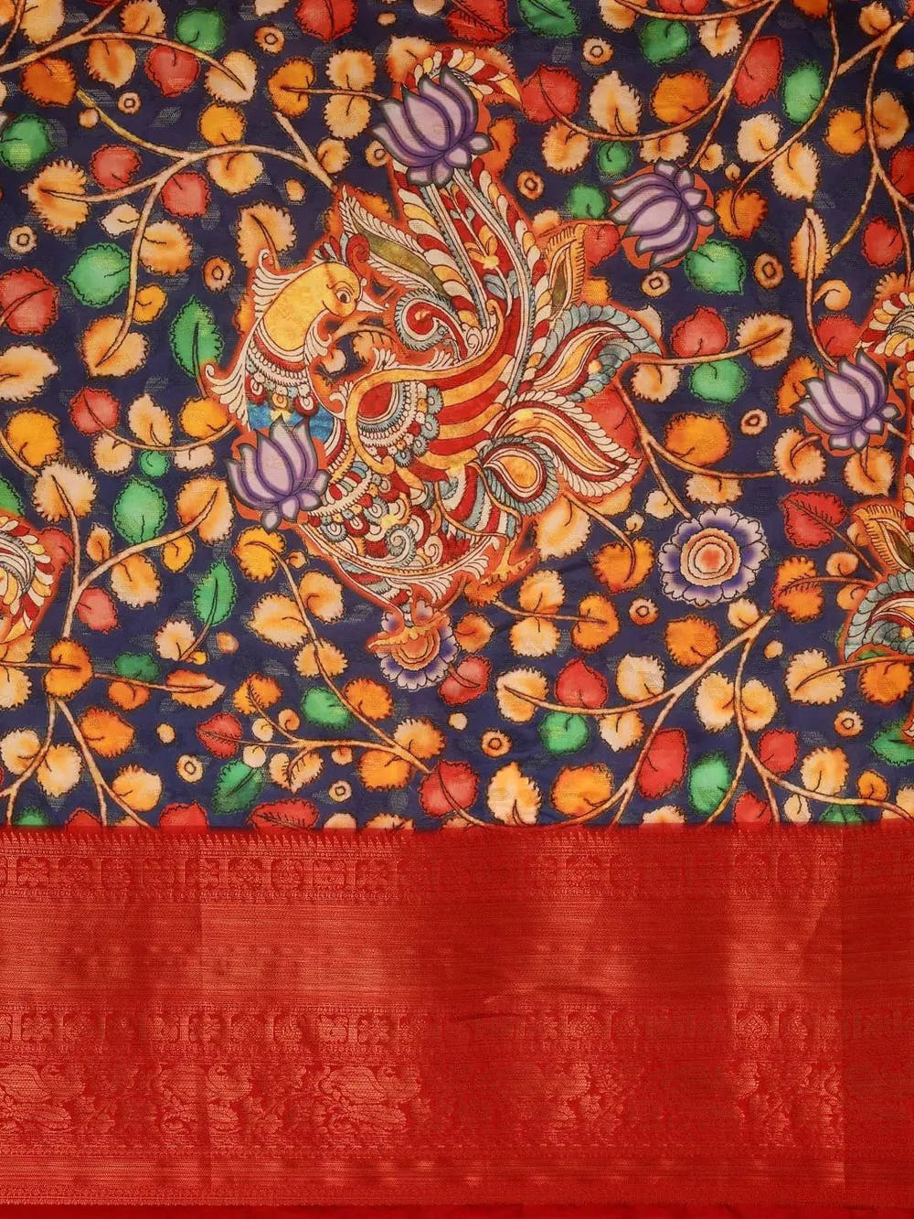 Kalamkari Zari Work Kanjivaram Saree