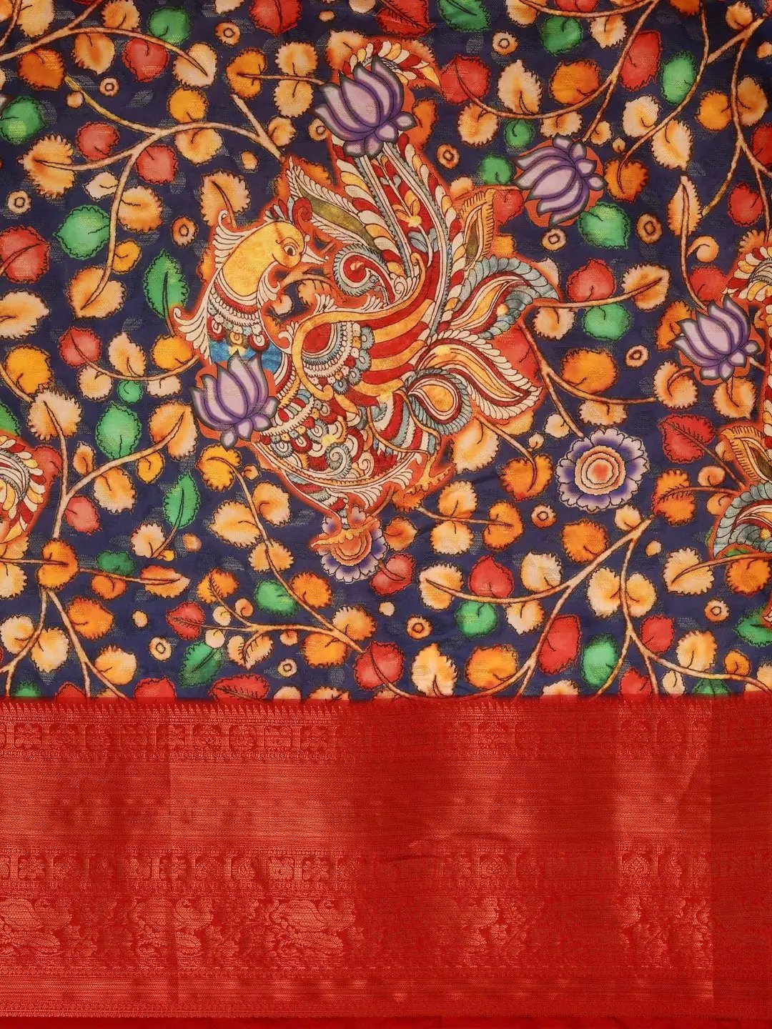Kalamkari Zari Work Kanjivaram Saree