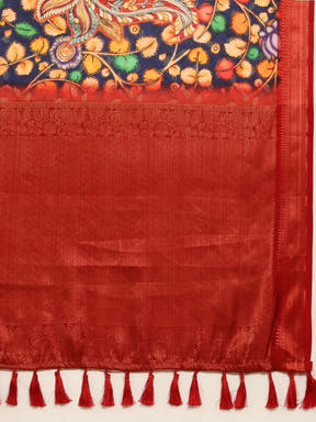 Kalamkari Zari Work Kanjivaram Saree