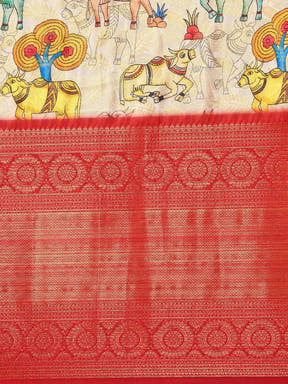  Silk Saree With Digital Kalamkari Print Pattu 
