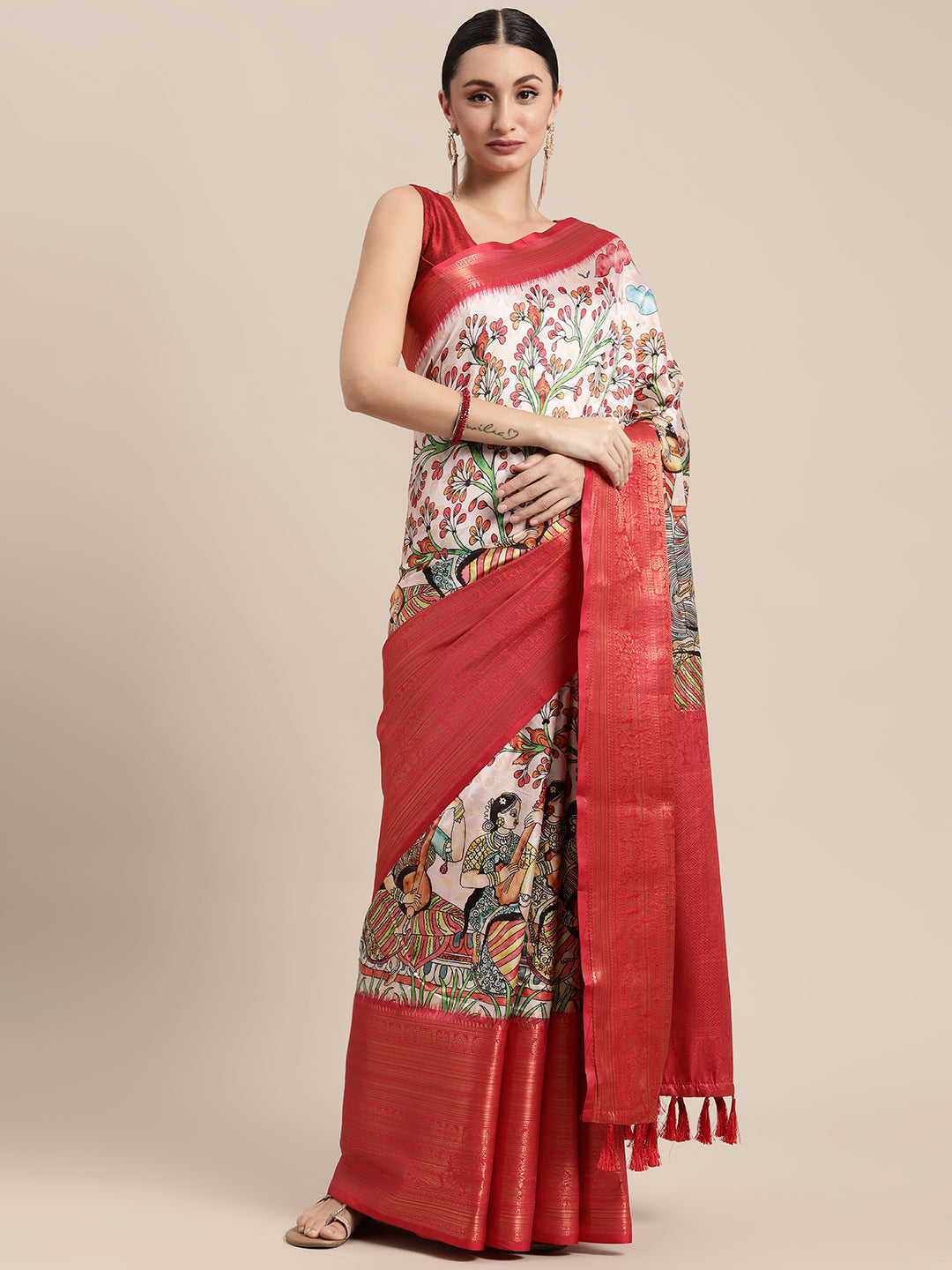 Designer Kalamkari Pattu Banarasi Silk Sarees 