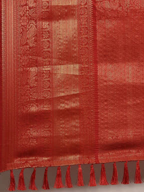 Digital Kalamkari Print Pattu Banarasi Silk Saree