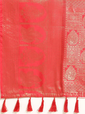 Soft Satin Kanchi Border Kalamkari Saree