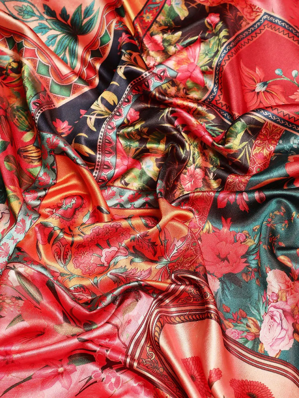 Soft Satin Kanchi Border Kalamkari Saree