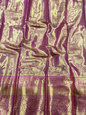 Lime Green Dharmavaram Silk Saree