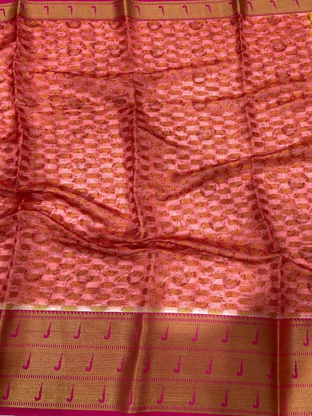 Yellow Floral Paithani Kora Silk Saree