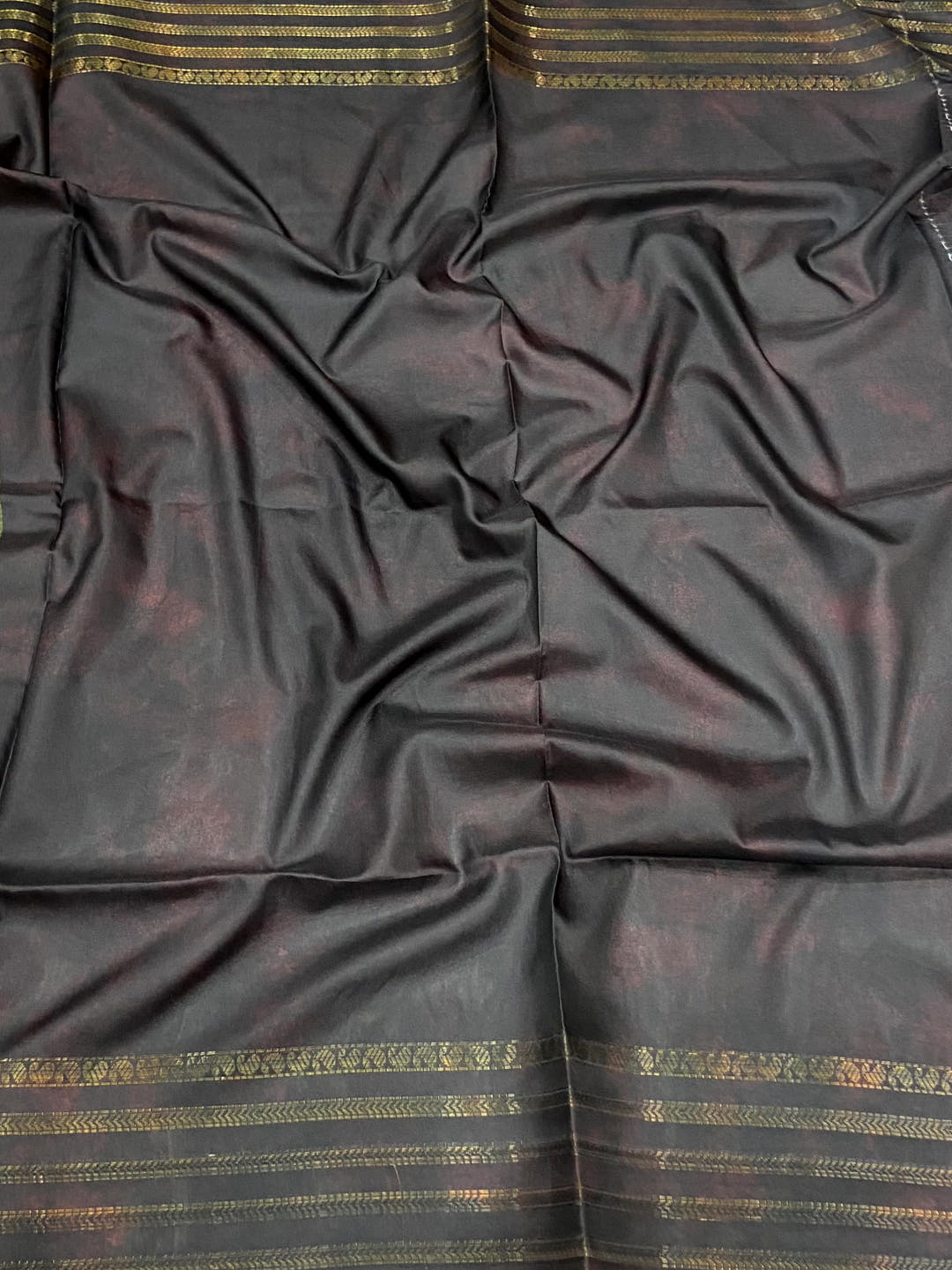 Dark Brown Soft Silk Fish Kalamkari Saree