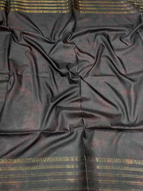 Dark Brown Soft Silk Fish Kalamkari Saree