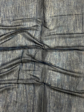 Deep Blue Tissue Chanderi Kalamkari Handprint Saree