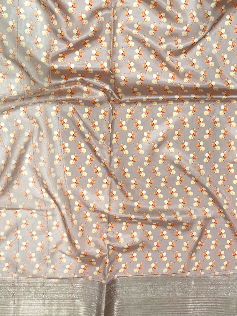 Light Pink Soft Organza Silk Floral Saree