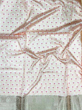 Blush Pink Soft Organza Silk Floral Saree