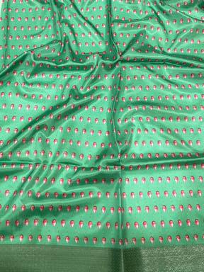 Mint Green Soft Organza Digital Print Saree