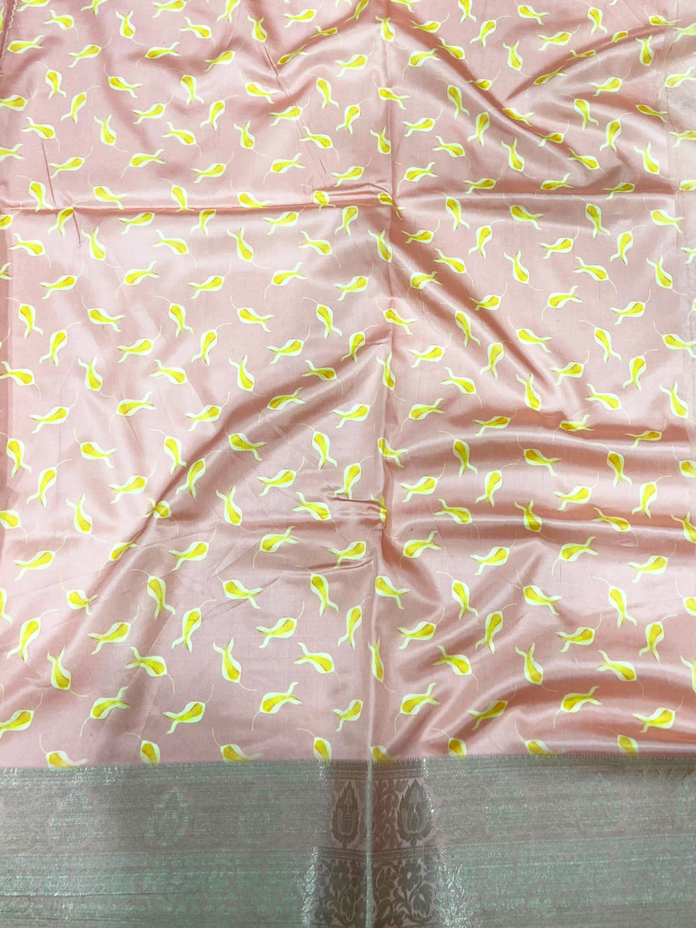 Blush Pink Soft Organza Digital Print Saree