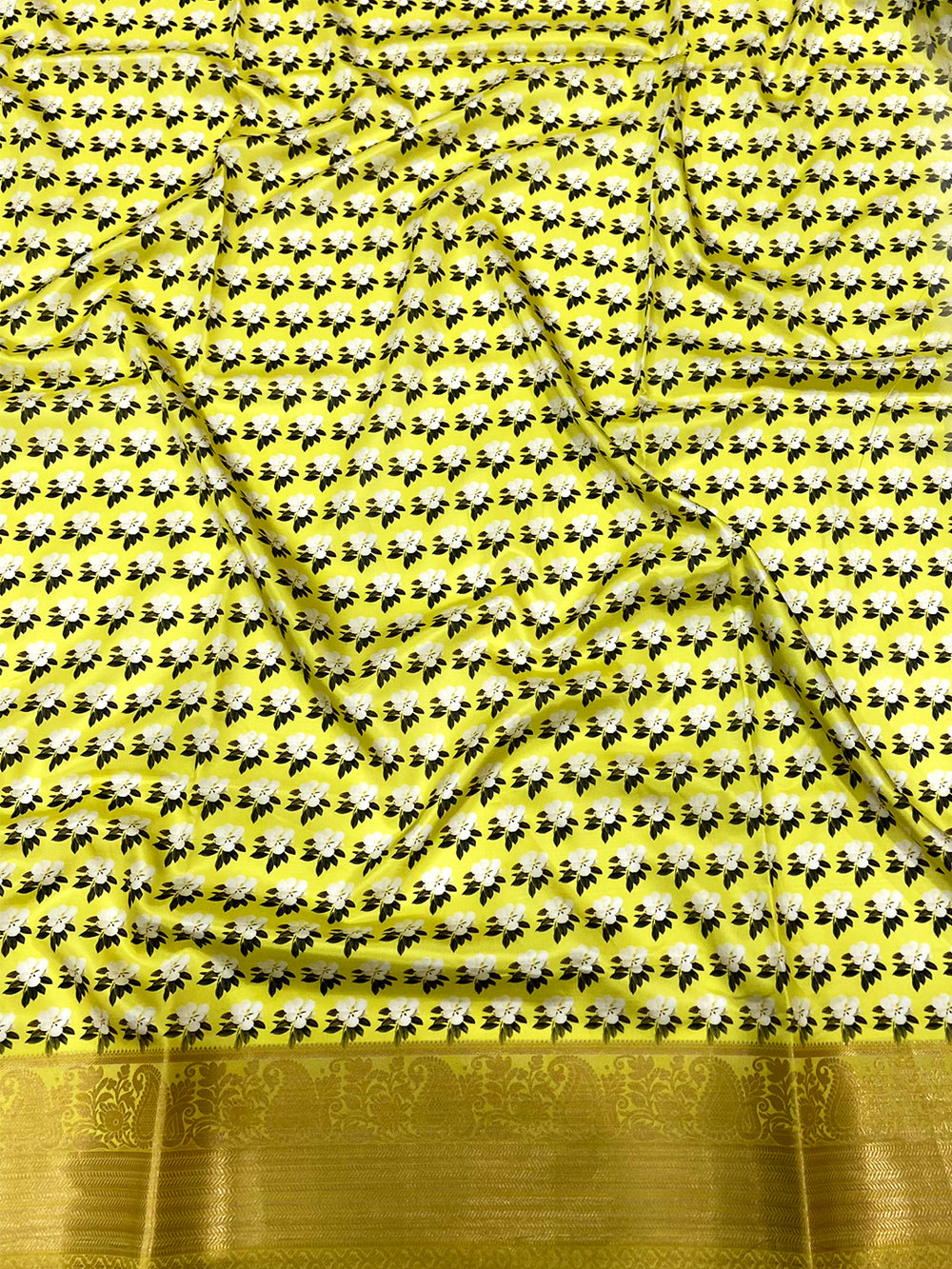 Olive Green Soft Organza Digital Print Saree