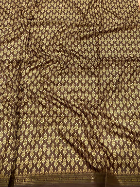 Peach Jungle Printed Silk Saree
