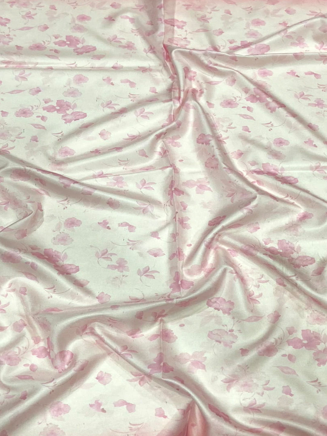 Blush Pink Floral Digital Print Silk Saree