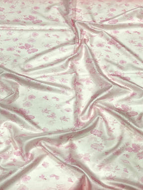 Blush Pink Floral Digital Print Silk Saree