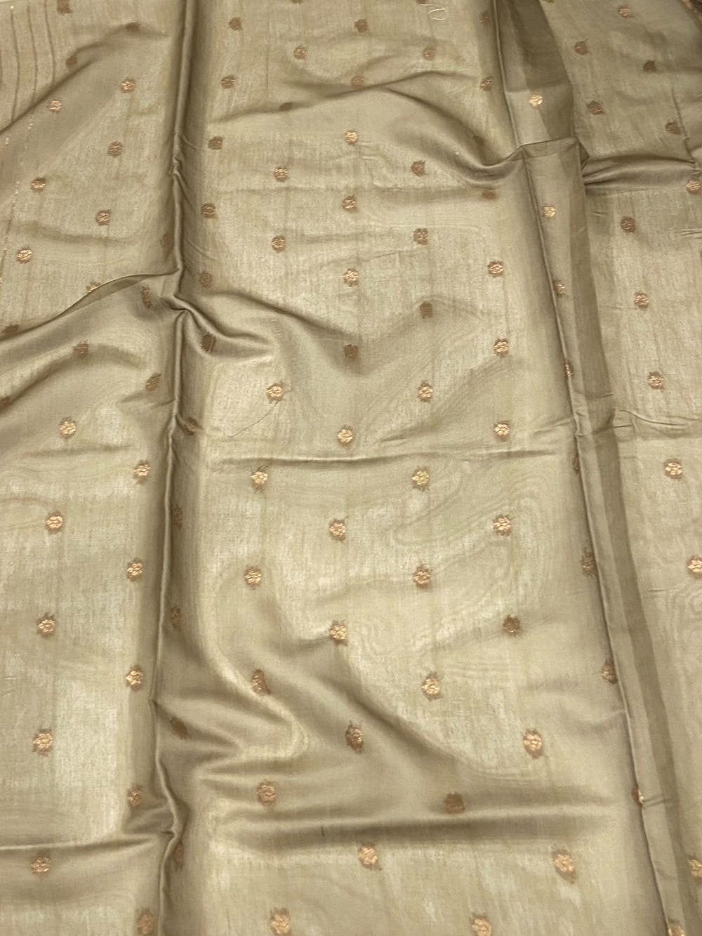Beige Banarasi Silk Katan Geometric Saree

