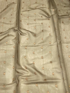 Beige Banarasi Silk Katan Geometric Saree

