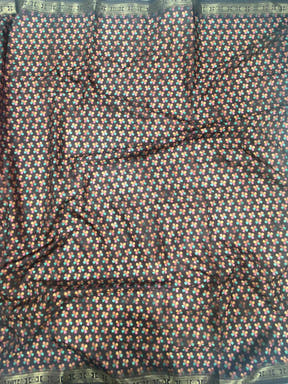 Wine Floral Grace Soft Silk Saree

